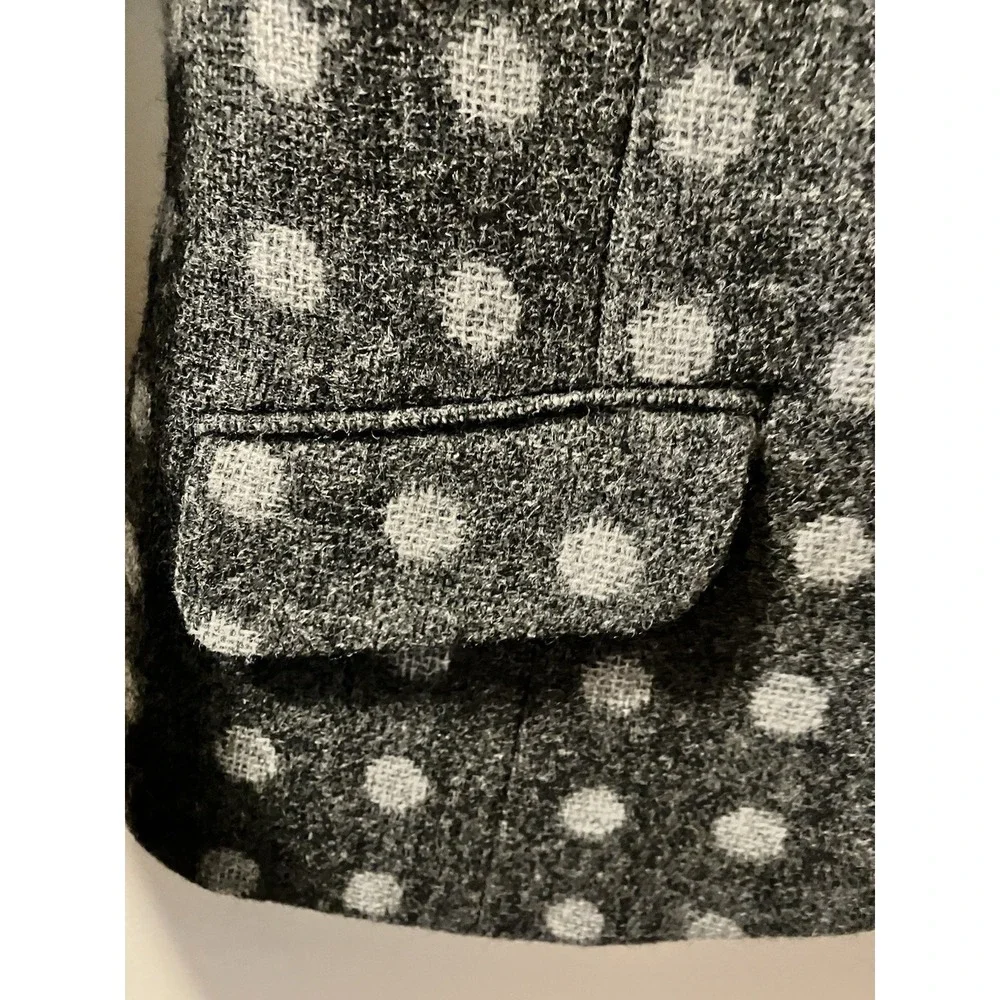 Boden Polka Dot Wool Blazer Gray Charcoal Jacket Sz 10 Preppy‎ Twee - Picture 5 of 10